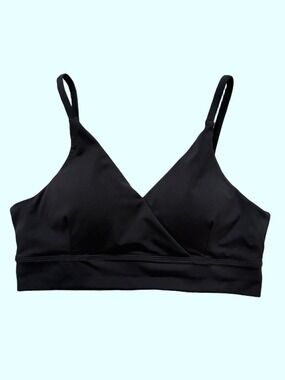 Savvi Raven Faux-Wrap, V-Neck Sports Bra